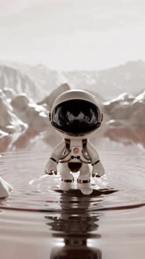 Cartoon Astronaut Loop Animation Satisfying Video