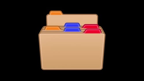 Animated Folder Icon Stack with Modern Design