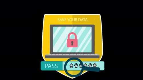 Keep Your Information And Passwords Private Online 4K On Alpha Channel