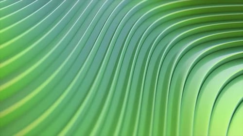 3d Abstract Background with Gradient Green Curved Lines Forming a Pattern