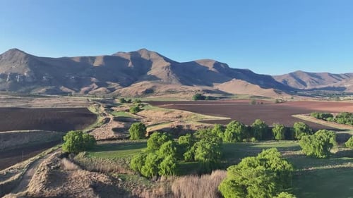 Rocky Peak stands above the high plains in Drakensberg, South Africa