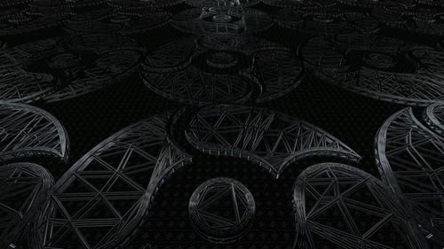 Abstract Geometric Wireframe Looping Pattern Background