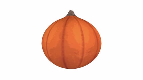 Animated 3D Pumpkin Spinning for Halloween and Autumn Celebrations