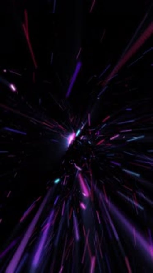 Vertical Video - High Speed Neon Digital Data Particles Technology Background
