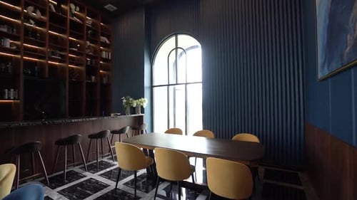 Modern Luxury Blue and Yellow Lounge Interior Design
