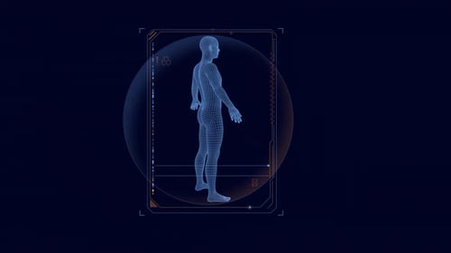HUD Element Animation of Human Body Scanning