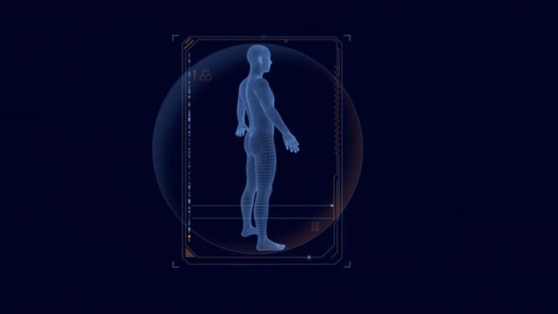 Futuristic Human Body Wireframe Scan HUD, Overlays Motion Graphics ft ...