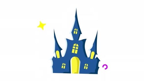 Whimsical Spooky Castle Animation for Halloween and Celebrations