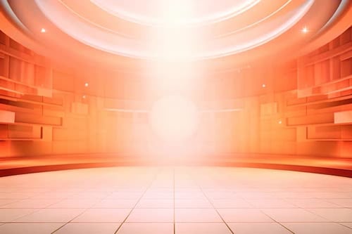 podium Futuristic showcase with platform for product displaying. Empty modern stage display