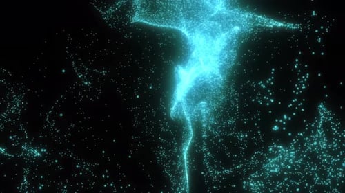 Abstract Blue Particle Flow Background Animation