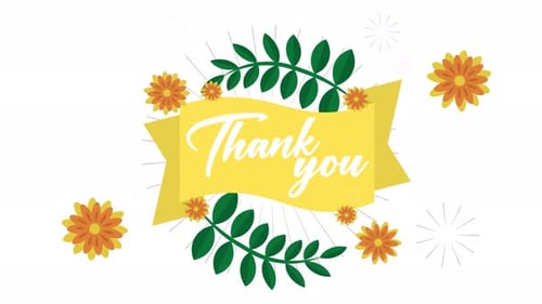 thank you sign, text on a sign that says thank you animation 4k
