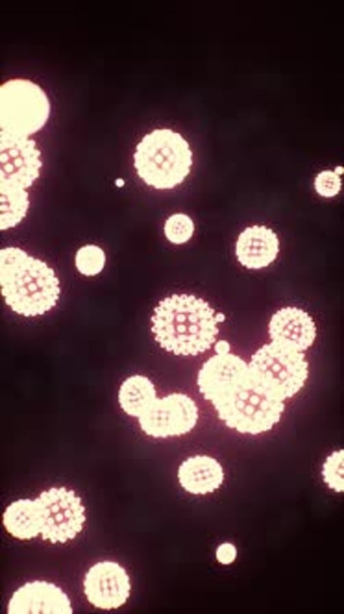 Abstract Glowing Cellular Particles Motion Background