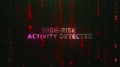 High Risk Activity Detected Digital Hacker Program Coding Futuristic Hacking Codes Background