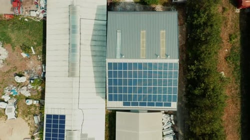 Drone Shot on Modern Photovoltaic Solar Panels