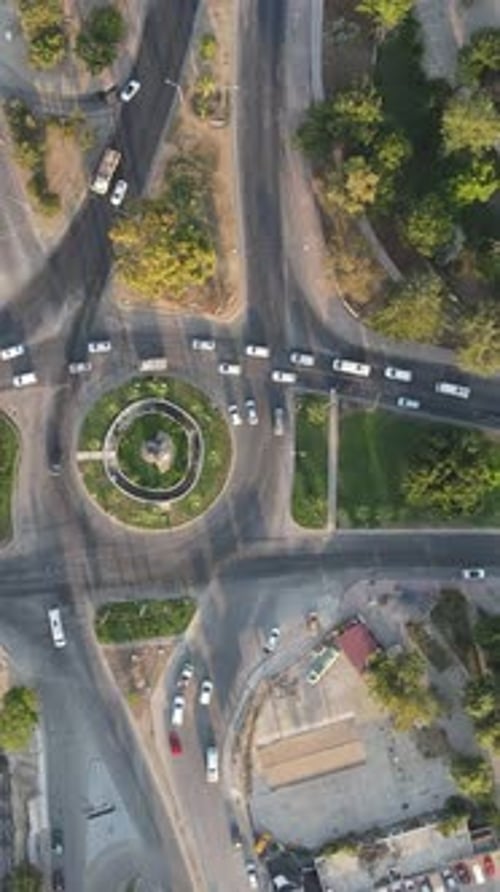 Highway Intersection Drone View