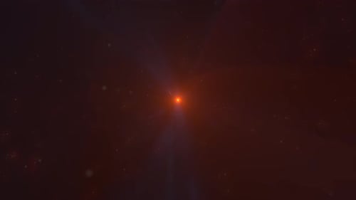 Abstract Light Streaks on Red Background