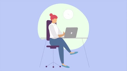 The Woman Working In The Office Is Working On The Project On The Laptop 4K