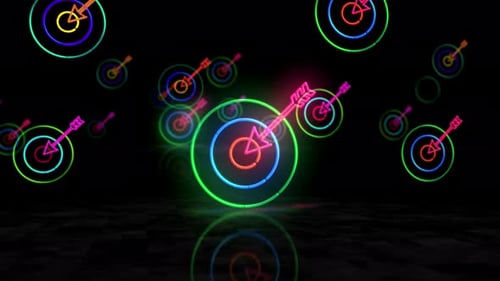 Glowing Neon Target Hit Loop Animation