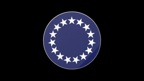 3D Animated Rotating Circle Badge with Stars