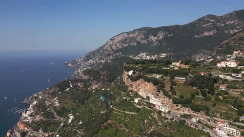 Italian Amalfi Coastline from the Drone's View