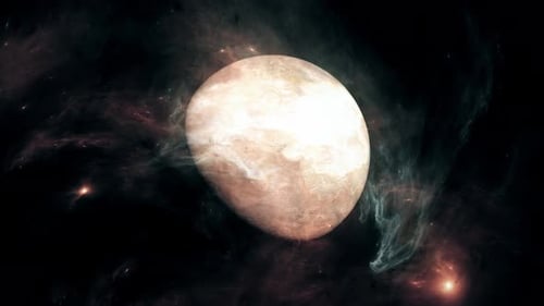 Rotating Cosmic Planet in Abstract Nebula