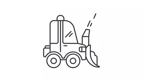 Animated snow blowing line icon