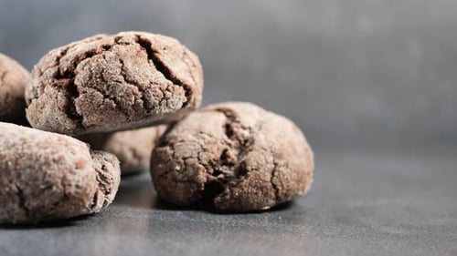 Delicious Chocolate Cookies Dusted with Powdered Sugar