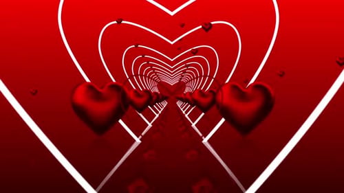 Hearts For Happy Valentine Loop Animation