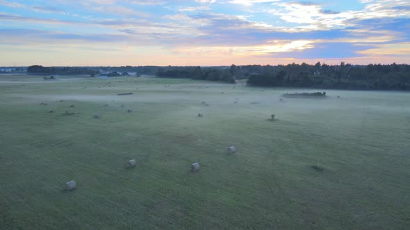 Haystacks on a green field at summer sunset 4K, Nature Stock Footage ft ...
