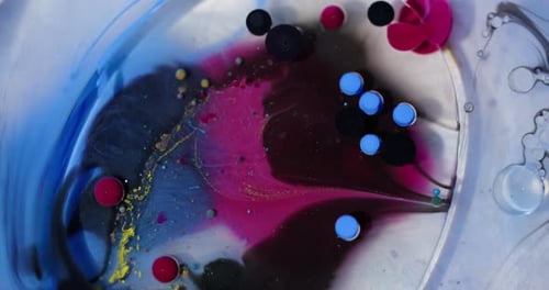 Oil Collagen Ink Blend Glitter Water Bubbles Spill