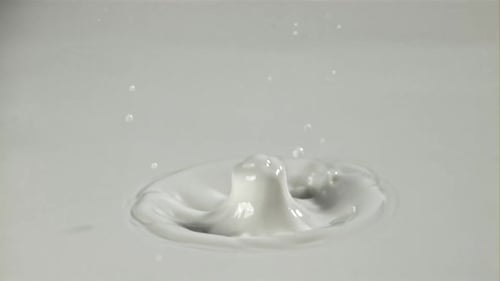 Splashes From a Drop of Milk Filmed on a Highspeed Camera at 1000 Fps