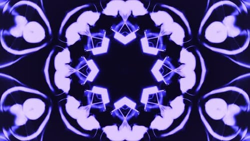 Neon Glowing Geometric Kaleidoscope Pattern