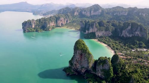 Experience the Stunning Beauty of Railay Beach in Krabi Thailand During a Sunny Day