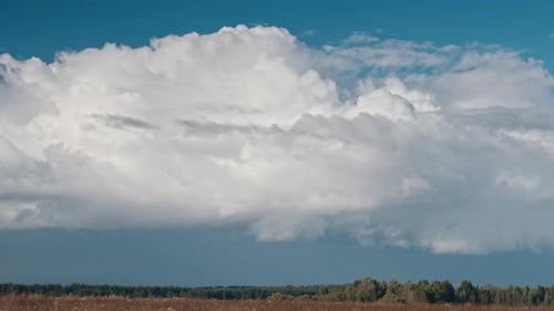 Summer Sky Timelapse with Fluffy Clouds Forming in the Sky