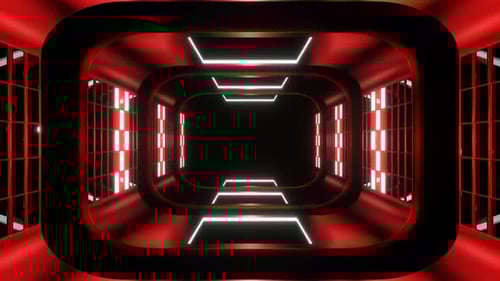 Red And White Futuristic Fantasy Tunnel Background Vj Loop In 4K
