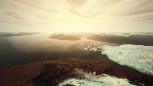 Polar Coast Demonstrates Climate Shifts Via Thawing Ice Sheets and Still Waters