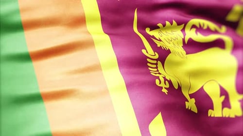 Realistic Waving Sri Lanka National Flag Animation
