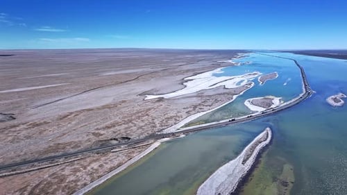 The dry land, the soil by the salt lake in Qinghai, China.