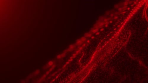 Abstract Red Digital Wave Particle Background
