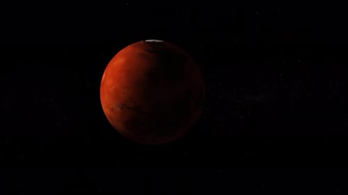 3d Rotated Moving View Mars Planet