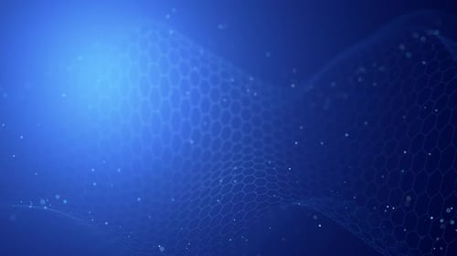 Digital Wave Motion with Hexagonal Grid Background