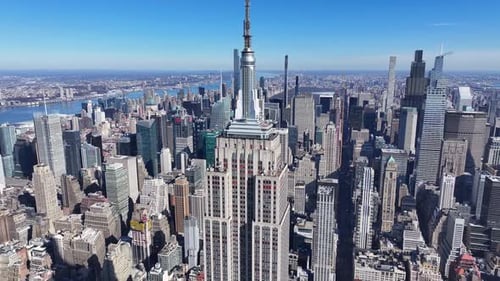 New York Skyline At Manhattan In New York United States.