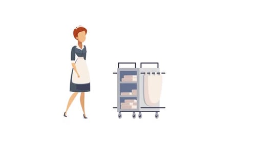 Serviceelement aus Stoff Alpha Animation