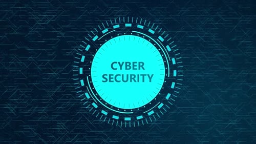 Cyber Security Title Reveal with Futuristic HUD Elements