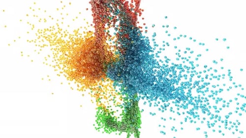 Colorful Fluid Particle Stream Abstract Motion Background