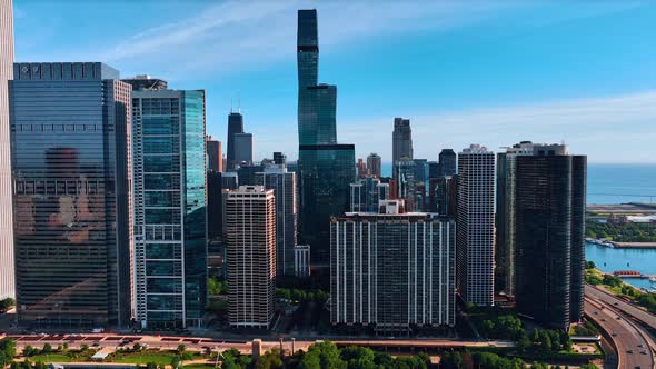 Mirror buildings in the architecture of Chicago, Illinois, United ...