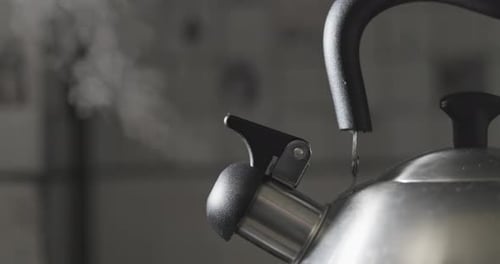 Steam Rising From Kettle on Stove