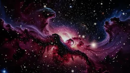 Animated Cosmic Nebula Background with Twinkling Stars