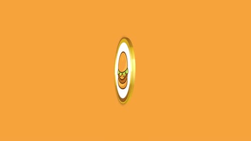 3D Rotating Golden Frame with Flat Design Hamburger Icon