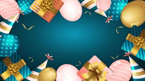 Birthday Frame Blue Background